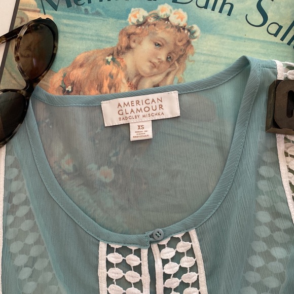 🏊♂️AMERICAN GLAMOUR by BADGLEY MISCHKA Sheer Swim Cover Up - Picture 3 of 8